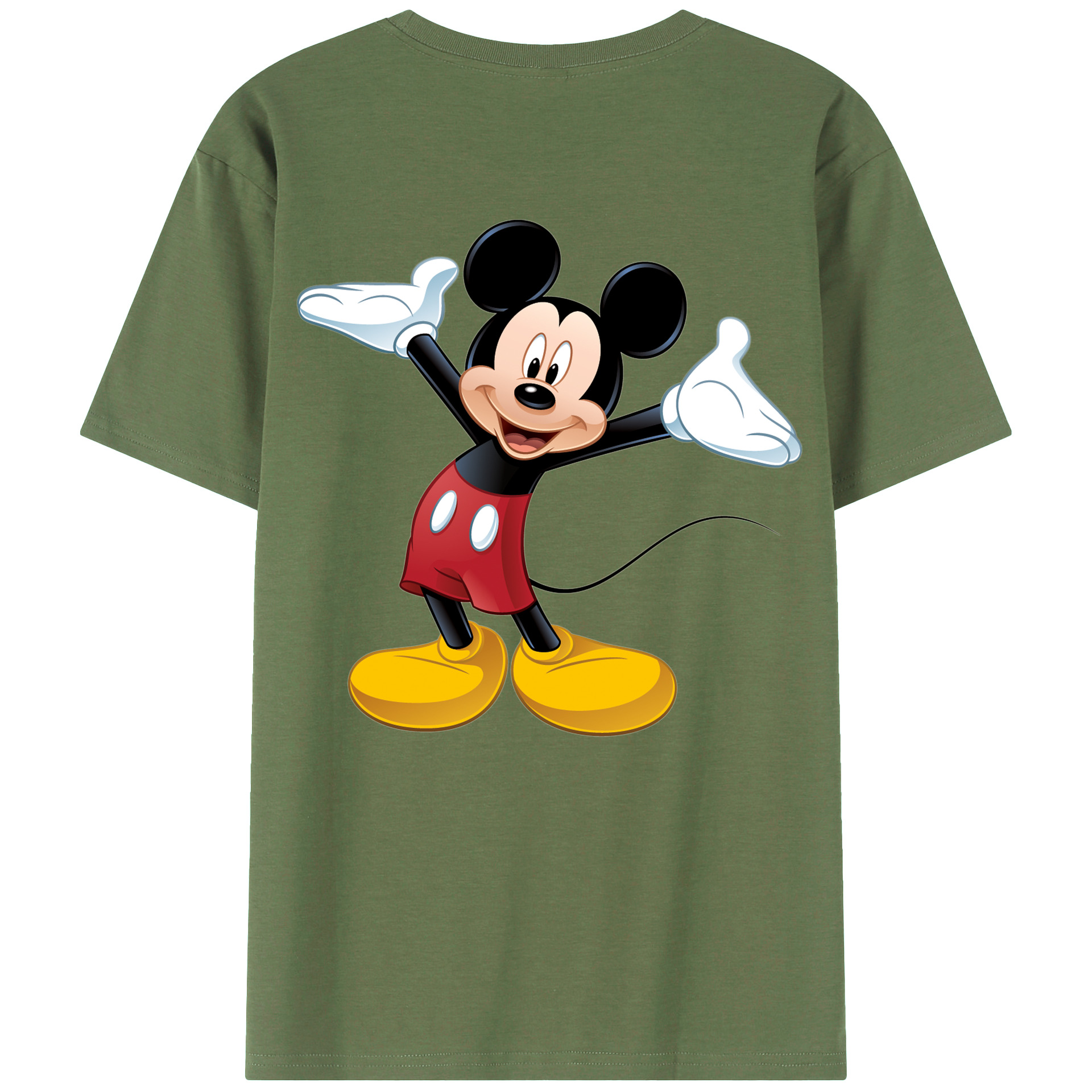 （画像用） ミッキーマウス Mickey Mouse 綿100％ メンズ半袖Tシャツ（バックプリント） 通気性